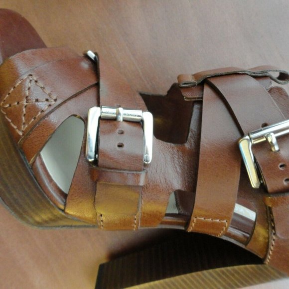 MICHAEL KORS MK16141 PLATFORM SANDAL PEEP TOE HEELS SIZE 39 (US 9M) MSRP $995 - Picture 6 of 13